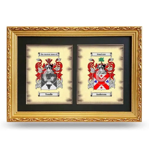 Double Coat of Arms Framed - Gold