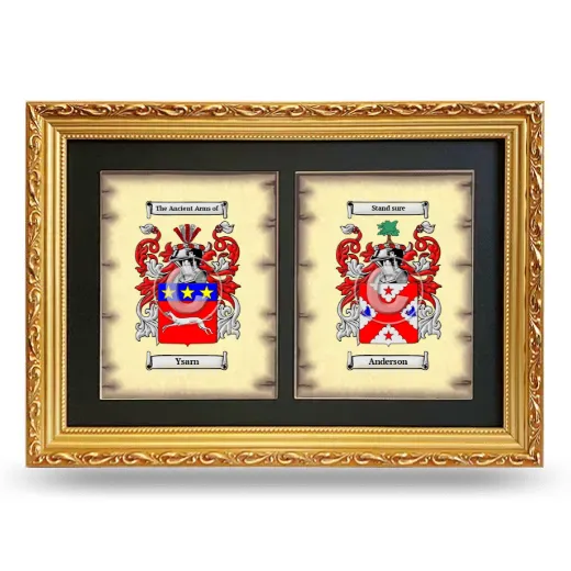Double Coat of Arms Framed - Gold