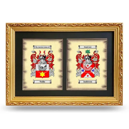 Double Coat of Arms Framed - Gold