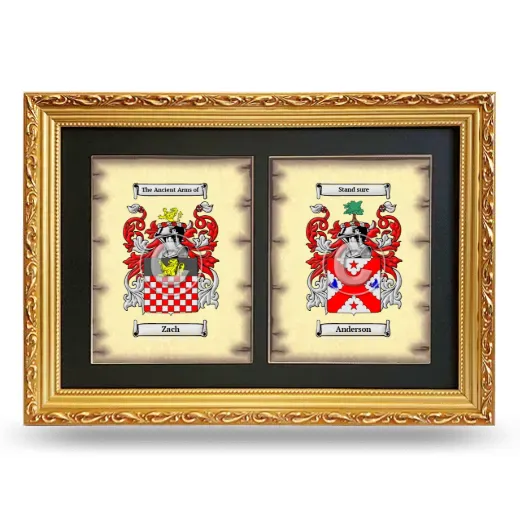 Double Coat of Arms Framed - Gold