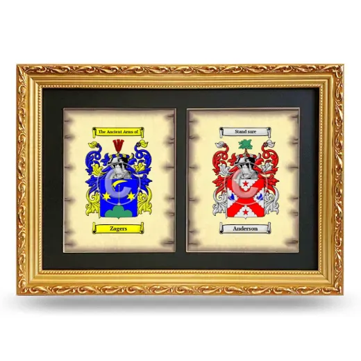 Double Coat of Arms Framed - Gold