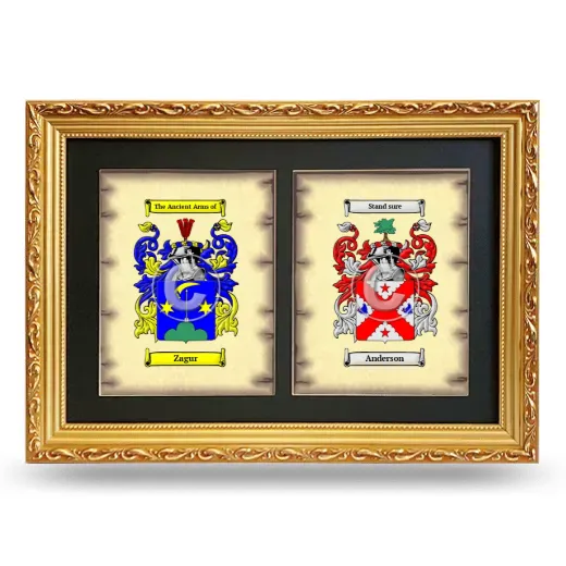 Double Coat of Arms Framed - Gold