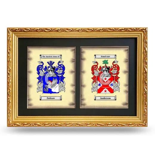 Double Coat of Arms Framed - Gold