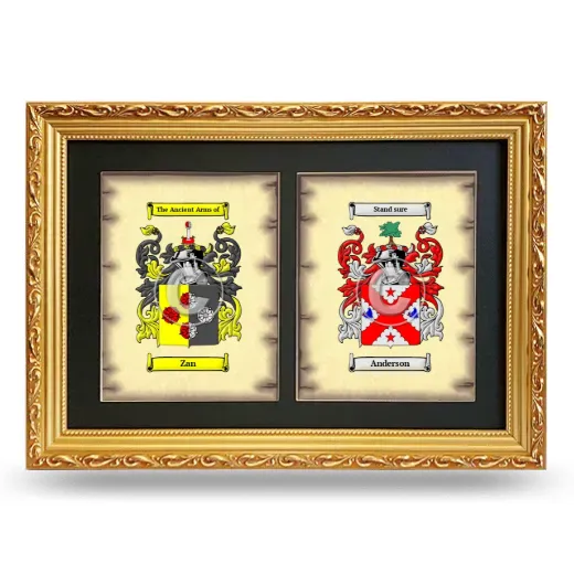 Double Coat of Arms Framed - Gold