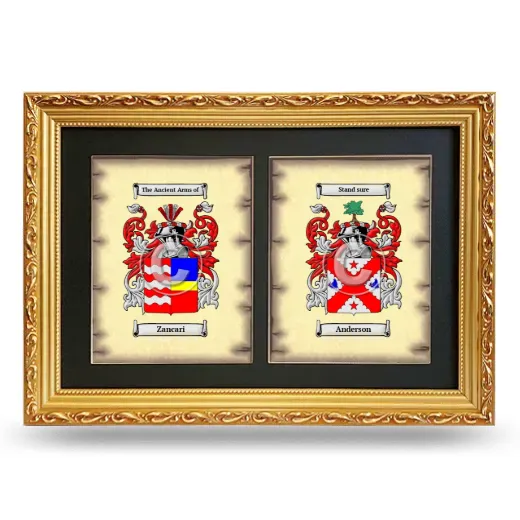 Double Coat of Arms Framed - Gold