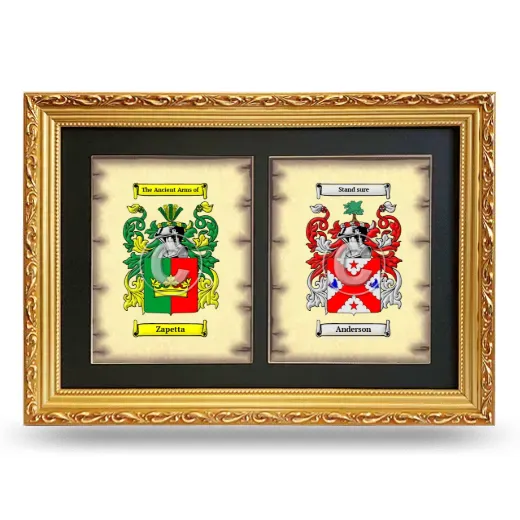 Double Coat of Arms Framed - Gold