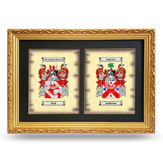 Double Coat of Arms Framed - Gold