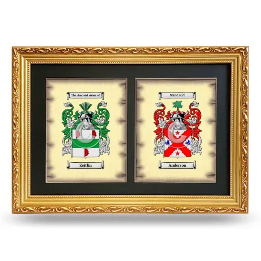 Double Coat of Arms Framed - Gold