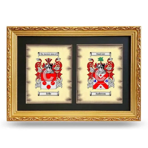 Double Coat of Arms Framed - Gold