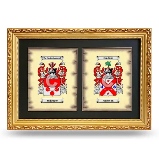 Double Coat of Arms Framed - Gold