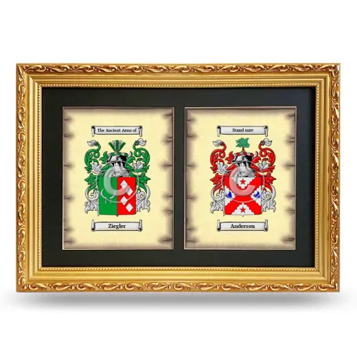 Double Coat of Arms Framed - Gold