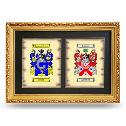 Double Coat of Arms Framed - Gold