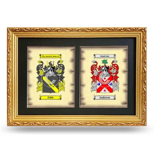 Double Coat of Arms Framed - Gold