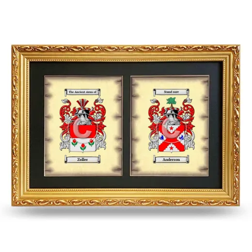 Double Coat of Arms Framed - Gold