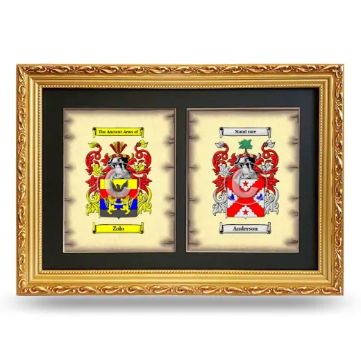 Double Coat of Arms Framed - Gold
