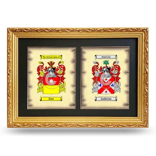 Double Coat of Arms Framed - Gold