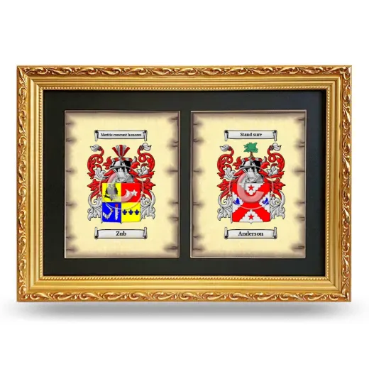 Double Coat of Arms Framed - Gold