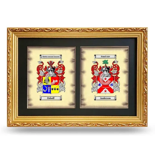 Double Coat of Arms Framed - Gold