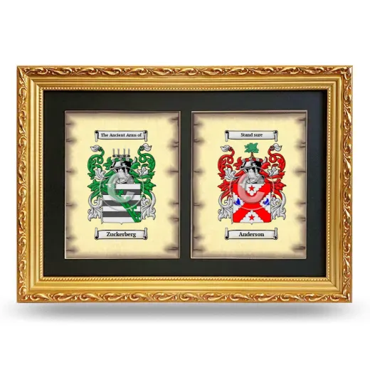 Double Coat of Arms Framed - Gold