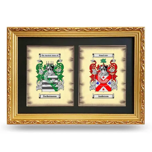 Double Coat of Arms Framed - Gold