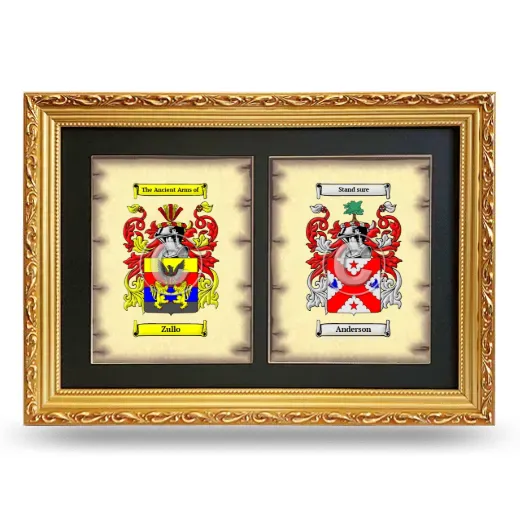 Double Coat of Arms Framed - Gold