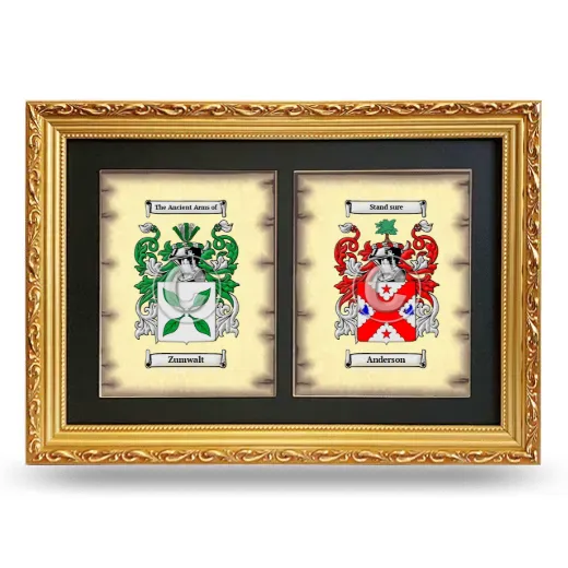 Double Coat of Arms Framed - Gold