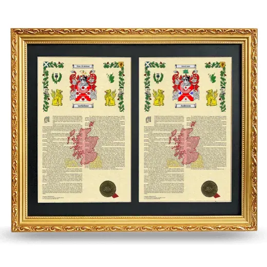 Double Armorial History Framed - Gold