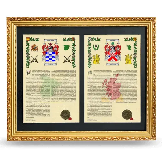 Double Armorial History Framed - Gold