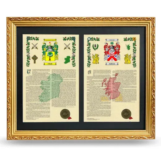 Double Armorial History Framed - Gold