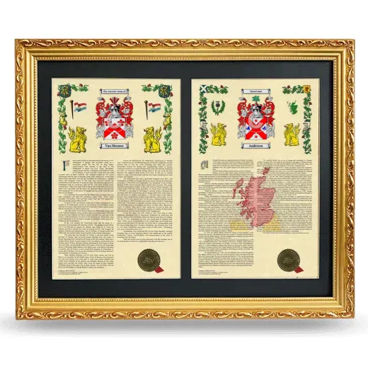 Double Armorial History Framed - Gold