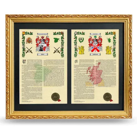Double Armorial History Framed - Gold