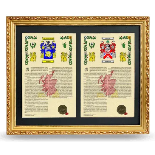 Double Armorial History Framed - Gold