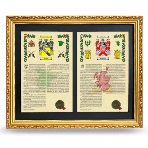 Double Armorial History Framed - Gold