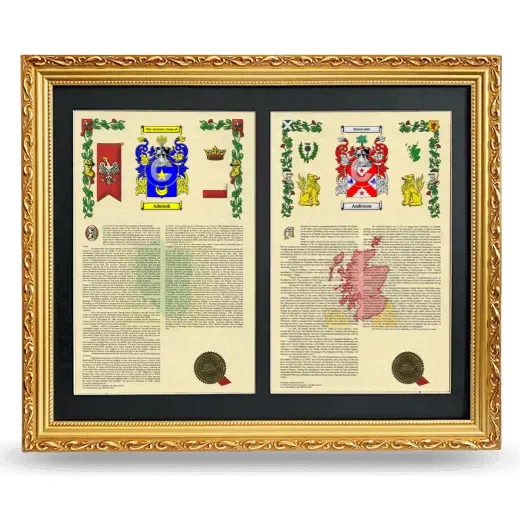 Double Armorial History Framed - Gold