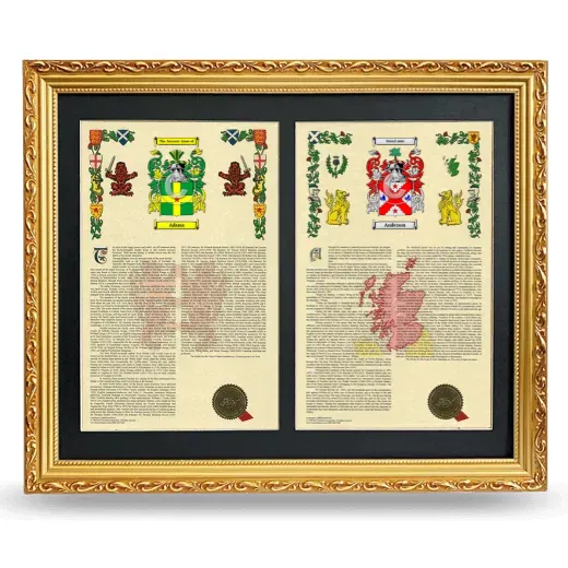 Double Armorial History Framed - Gold