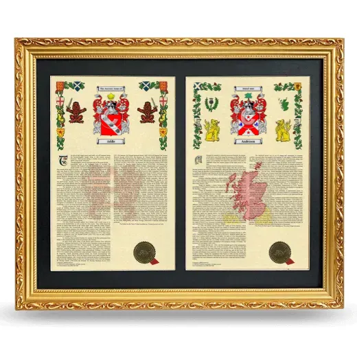 Double Armorial History Framed - Gold