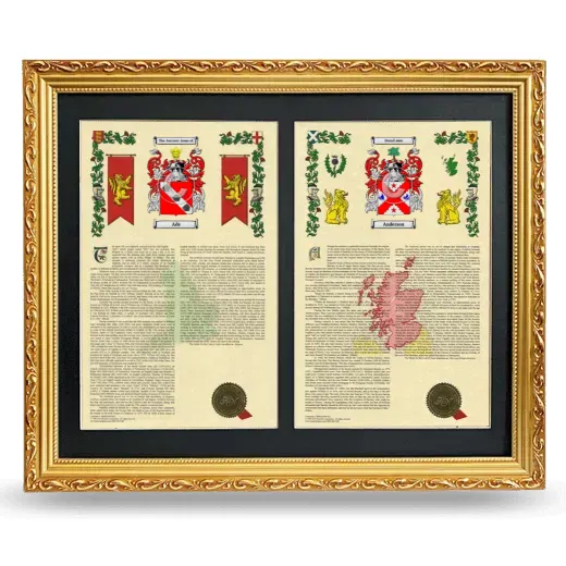 Double Armorial History Framed - Gold