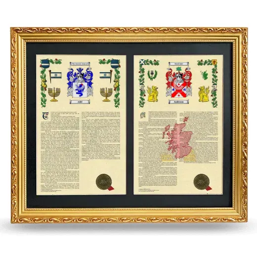 Double Armorial History Framed - Gold