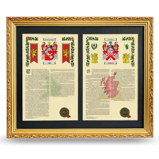 Double Armorial History Framed - Gold