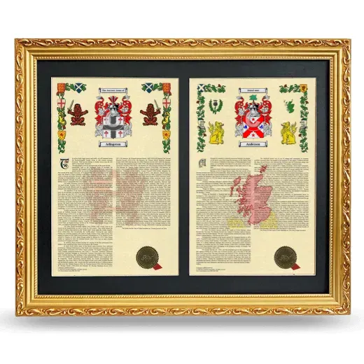 Double Armorial History Framed - Gold
