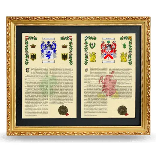 Double Armorial History Framed - Gold
