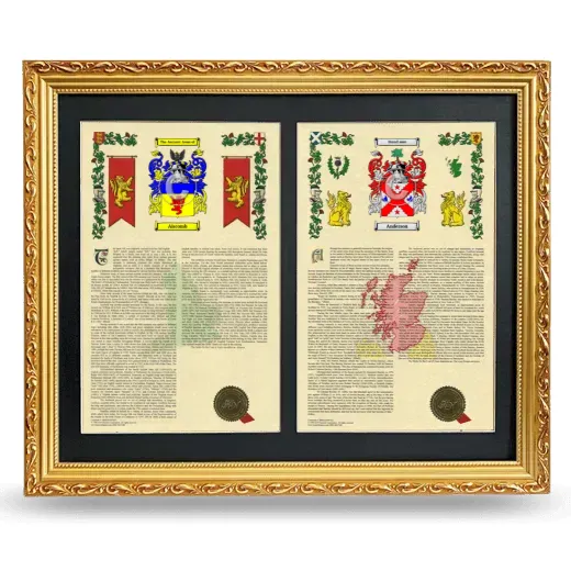 Double Armorial History Framed - Gold