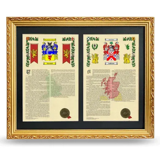 Double Armorial History Framed - Gold