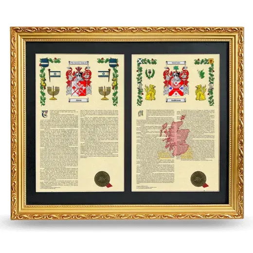Double Armorial History Framed - Gold