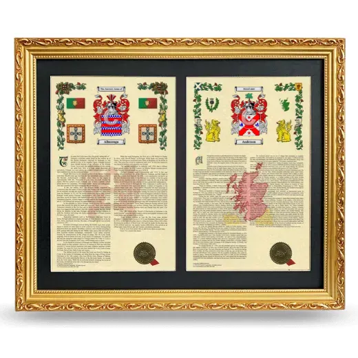 Double Armorial History Framed - Gold
