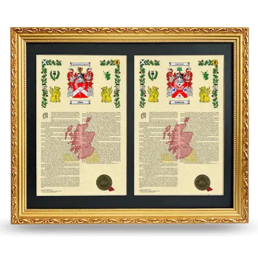 Double Armorial History Framed - Gold