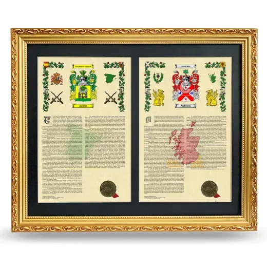 Double Armorial History Framed - Gold