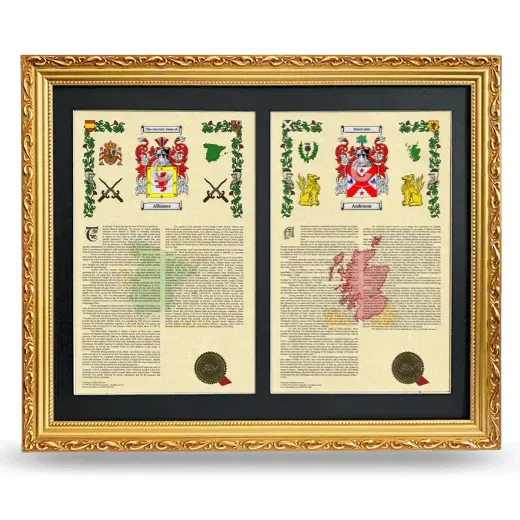 Double Armorial History Framed - Gold