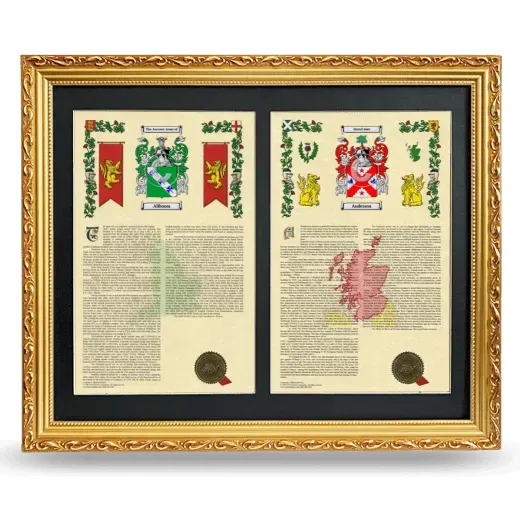 Double Armorial History Framed - Gold