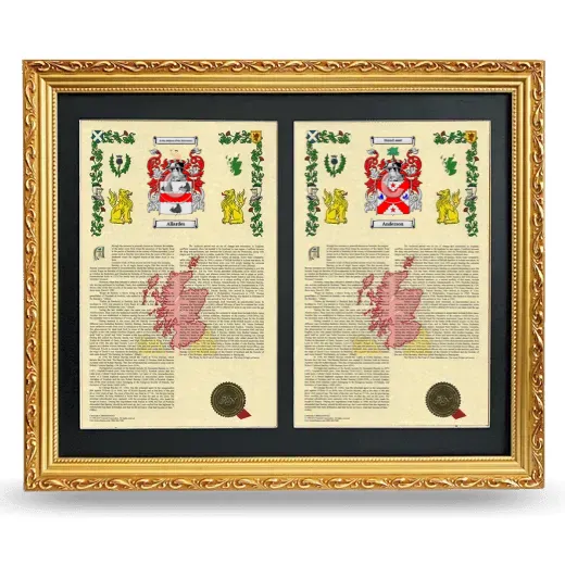Double Armorial History Framed - Gold
